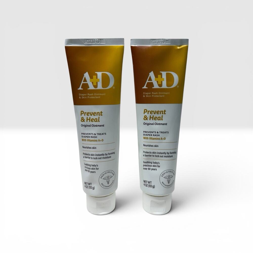 A+D Original Ointment, 4 Ounce (Pack of 2) 4 New Sealed Exp 02/2027